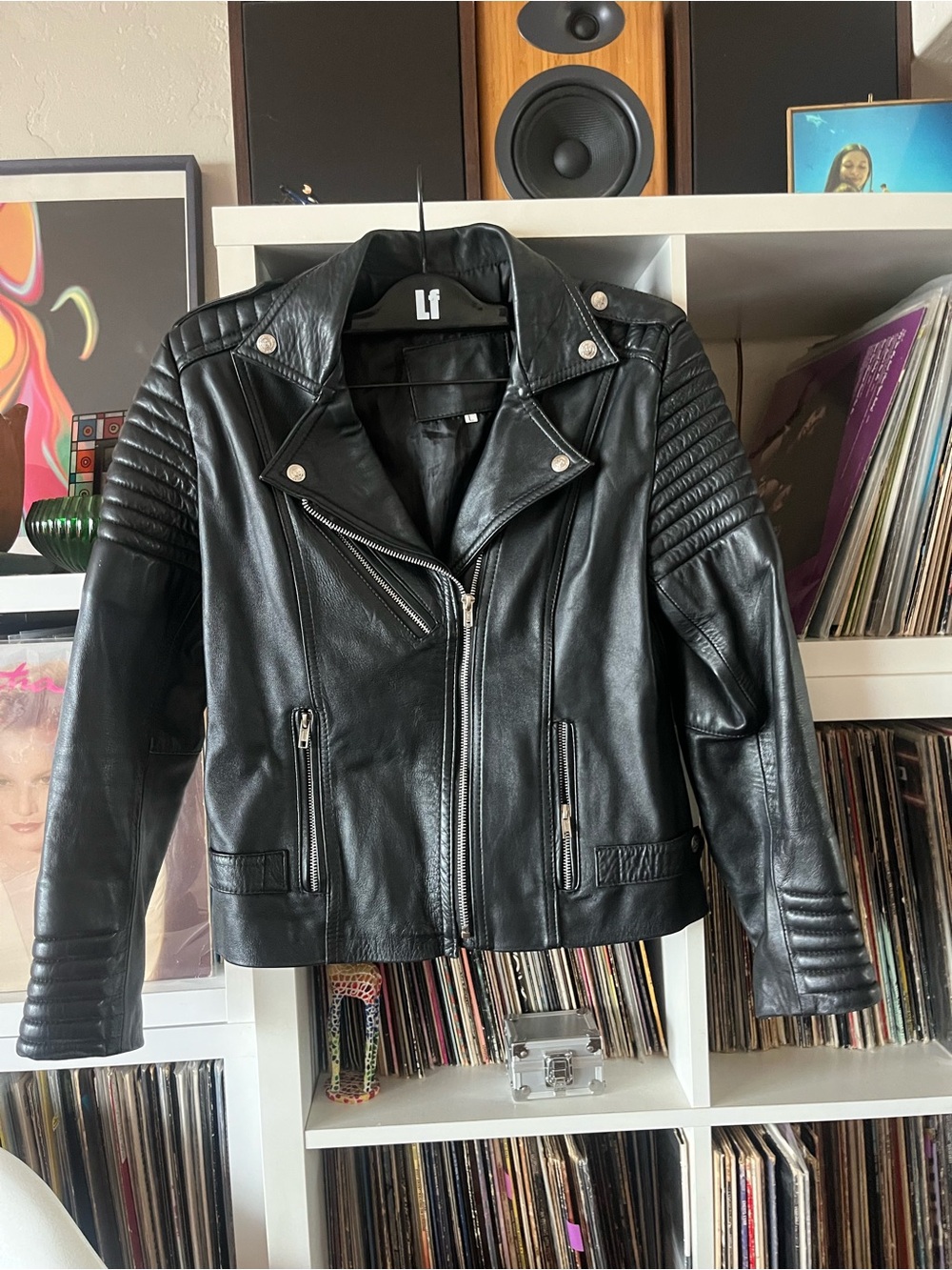 Leon Gaunajuato genuine leather jacket black size small